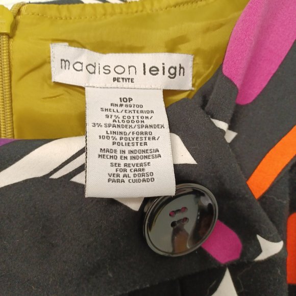 Madison Leigh Abstract Sleeveless Cotton Dress, Size 10P - Picture 3 of 8